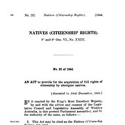 Native (Citizenship Rights) Act 1944